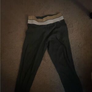 Kids Green Pants with Stripe Waistband